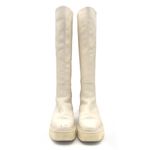 Sam Edelman  Larina Boot Ivory Cream Leather Tall Lug Sole Boots Women’s Size 7.5 Photo 3