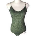 Foschini All Women Olive Green Floral Lace Front Strappy Bodysuit Size 10 Photo 37
