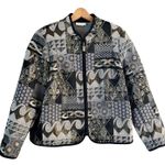 Preswick & Moore Tapestry Jacket Black Gold Silver Full Zip Long Sleeves XL EUC Photo 0