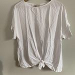 Loft  White Front Tie Knot T Shirt Photo 4