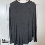 Halogen Nordstrom  Striped Long Sleeve Shirt Black & White Size Medium Photo 3