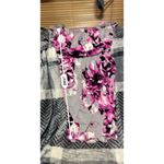 Muse Floral Print Ruched Dress XXS Size 2 Purple Photo 2