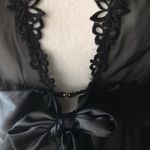 Victoria's Secret  Very Sexy black sheer tie front halter chemise In size large Photo 2