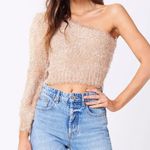 Saltwater Luxe NEW Women’s Ronan Sweater One Shoulder in Gold Shimmer Approx XS Photo 2