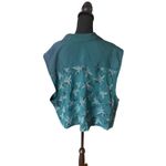 Lisa II Green Collard Vest Blouse Size L Photo 4