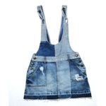 Free People NWT  Patchwork Blues Denim Pinafore Overall One-Piece Mini Dress 2 Photo 7