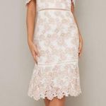 Chi Chi London NWT  Remie Bardot OTS Crochet Blush & White Lace Dress US 12 Photo 0