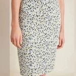 Anthropologie  Maeve Leopard Print Jacquard Pencil Skirt Knit Blue Gold Size 3X Photo 0