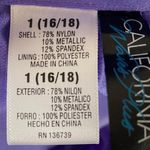 California Waves  NWT Shimmery Metallic Bandeau Bikini Top Purple Plus Size 16 Photo 9