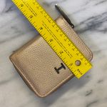 H by Halston Leather Gold Champagne Square Zip Around Wallet Photo 10