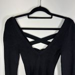 Free People Women's Bodycon Peephole Black Pullover Sweater Viscose Medium Boho Photo 1