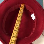 Charter Club Vintage  100% cotton dark red hat flower made to Italy church derby Photo 7