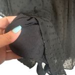 ZARA Black Long Sheer Sleeve Dotted Key Hole Back Belted Short Romper Women Sz S Photo 7