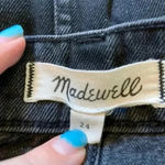 Madewell  black faded denim skirt in size 24 Photo 2