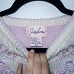 Jaclyn Smith Vintage  Lavender Purple Butterfly Embroidered Beaded Sweater Medium Photo 3