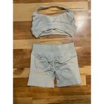 Boutique  Gray Scrunch Booty Compression Shorts Bra Set Size M NWOT Photo 2