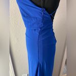 NEW Miss California Forever 21 Cobalt Electric Blue Chiffon Lace Up Maxi Dress S Photo 2