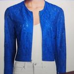 Diane Von Furstenberg  L/S FLORAL LACE JACKET BLUE SIZE 2 Photo 0