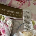 Liz Claiborne VTG  Maxi Dress Womens 6 White Floral Linen Front Slit Cottagecore Photo 1