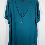 Torrid 001 -  Georgette Hi-Low Henley Blouse V Neck Lightweight size 2/18-20 2X Photo 0