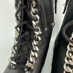 Rebecca Minkoff  Women's Leather Ankle Chain-Link Accent Combat Boots Photo 3