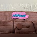 Edikted  Women's Luna Faux Leather Flare Jeans Metallic Brown Sz S Going Out Pant Photo 4