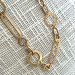 Banana Republic Chain Link Necklace Set Gold Circle Drop Earrings Modern Office Photo 1