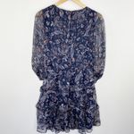 1. State  Blue Paisley Print Ruffle Long Sleeve Midi Dress Sheer Boho Women 4 Photo 8