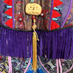 Vintage Judith Roberts Mexico Patchwork Fringe Jacket Beaded Western L/XL Purple Photo 13