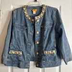 Ruby Rd  Jean Jacket with Shell Embellishment, Size 12 Photo 8