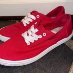 Red Canvas Lace Up Essential Sneakers Size 7 Casual Minimalist Photo 6