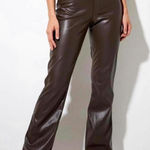 Motel Rocks  brown leather flare pants  Photo 0