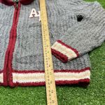 American Eagle Retro  Sweater X Sm. Gray Red Varsity Cardigan Cropped Full Zip AE Photo 5