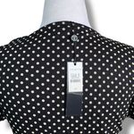 Talbots  XS Black White Polka Dot Faux Wrap Vneck Short Sleeve Top New With Tags Photo 5
