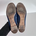 Chloé Chloe Womens Lauren Scalloped Blue Leather Flats Photo 1