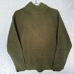 PINK - Victoria's Secret Victorian’s Secret PINK Dark Green Sherpa Quarter Zip Pullover Cozy Teddy Fleece Photo 1