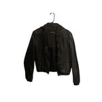 Vintage Casa Blanca Black Leather Convertible Hooded Bomber Jacket Size L Photo 6