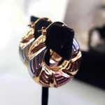 Tricolor Gold Chunky Hoop Earrings Photo 3