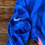 Nike Pro Combat Dri-Fit Top Women Small Blue Striped Stretch Lined Raglan Sleeve Photo 6