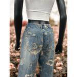 SheIn  High Waist Wide Leg Wild Flower‎ Denim Jeans Size Medium EXCELLENT Photo 3