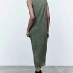 ZARA Green Soft Midi Knit Dress Photo 2