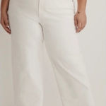 Madewell ‎ The Perfect Vintage Wide Leg Crop Jeans White 28W Photo 0