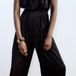 ZARA nwt satin effect pleated jumpsuit romper Photo 1