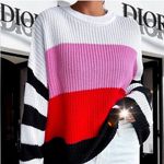 Lavishly Paris NWT, Women’s Colorblock Drop Shoulder Sweater. Photo 0