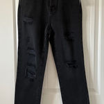 PacSun NWT High Rise Straight Leg Black Distressed Denim Jeans Size 25 Photo 0