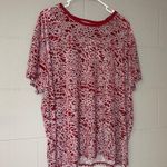 We The Free NWT  Teddy Burnout Short Sleeve T-shirt in Berry Combo Size Medium Photo 3