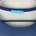 J. McLaughlin Blue Yellow Striped 3/4 Sleeve Soft Catalina Cloth Top Size XL Photo 1