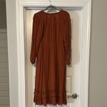Knox Rose Orange Long Sleeve Midi Dress  Photo 4