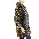 VINTAGE 1980'S BEBE NOSH BLACK & TAN ANIMAL PRINT FAUX FUR COAT (M) Size M Photo 4