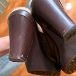 UGG  Isabella Brown Suede Heeled Mule Sheepskin Lined Photo 2